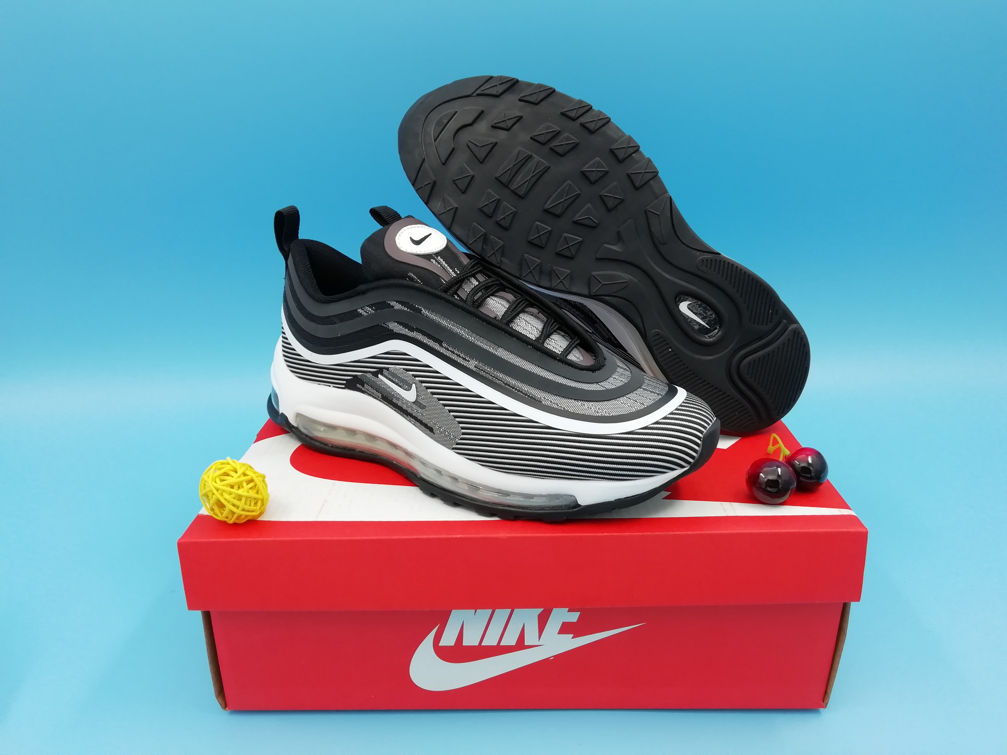 2019 Nike Air Max 97 Women Grey Black White Shoes - Click Image to Close